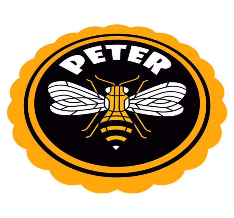 Alfombra vinílica personalizable emblema de abeja - TenVinilo