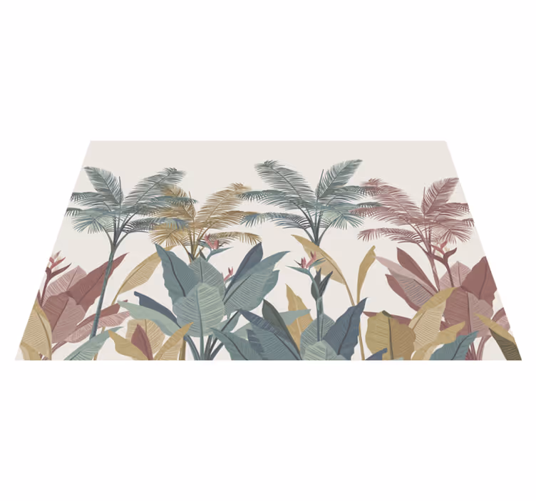 Alfombra vinílica naturaleza Plantas tropicales de terracota - TenVinilo