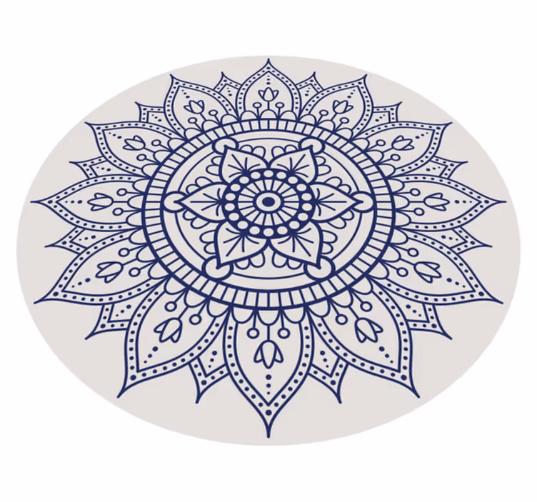 Alfombra vinílica mandala circular para salón - TenVinilo
