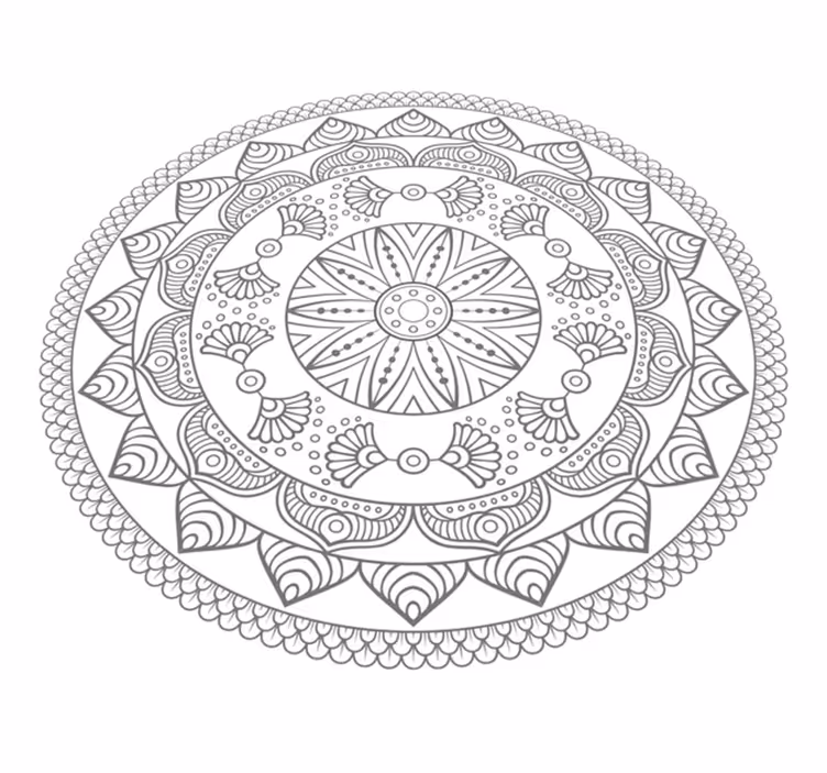 Alfombra vinílica mandala patrón de mandala circular - TenVinilo