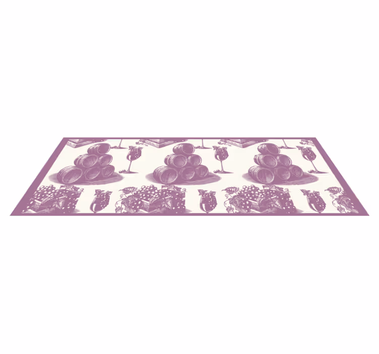 Alfombra vinílica vintage patrón francés en violeta - TenVinilo