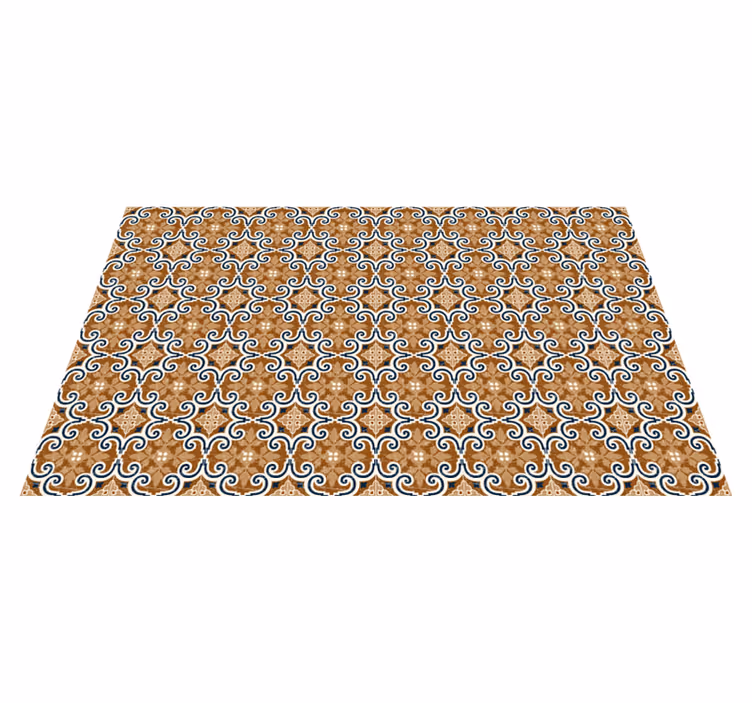 Alfombra vinilo cocina azulejos color marrón - TenVinilo