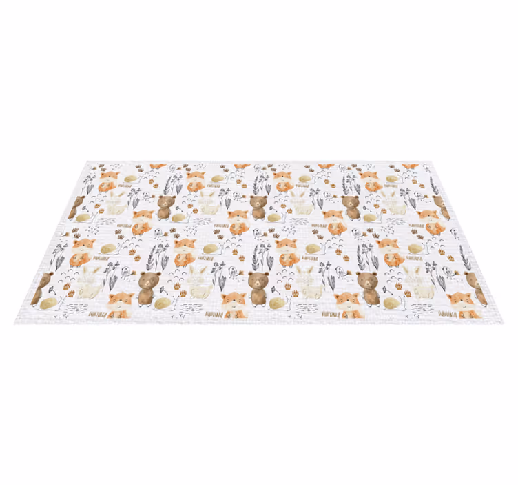 Alfombra vinílica infantil amigos animales felices - TenVinilo