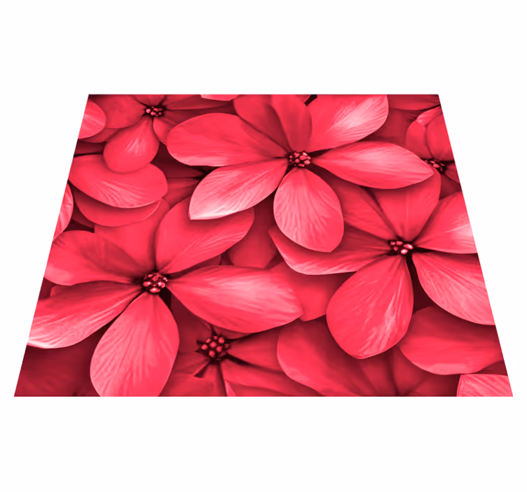 Alfombra de vinilo pasillo flores digitales rojas - TenVinilo