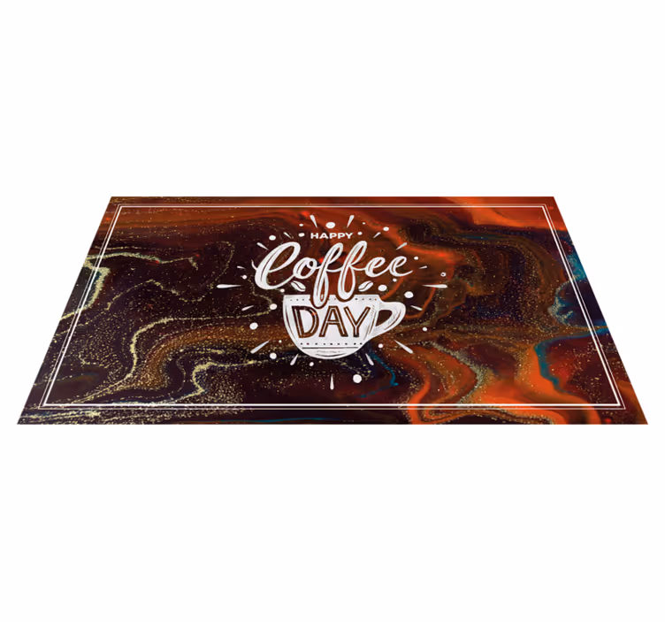 Alfombra de vinilo con frase café mármol - TenVinilo