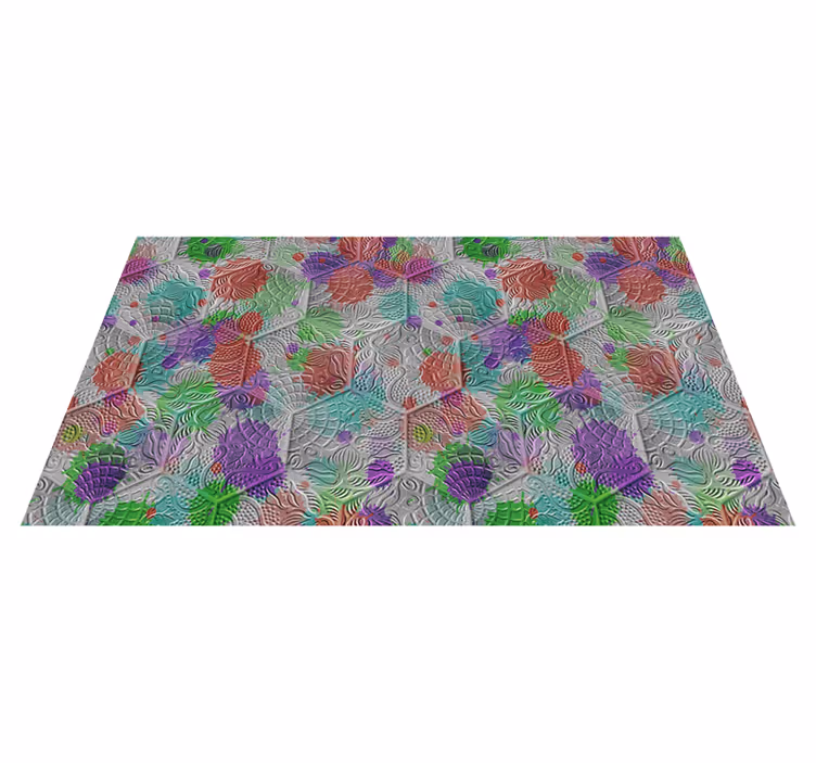 Alfombra vinilo salón los azulejos manchados de Gaudí - TenVinilo
