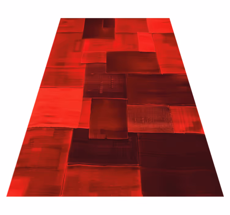 Alfombra vinílica roja patrón reconstruido - TenVinilo