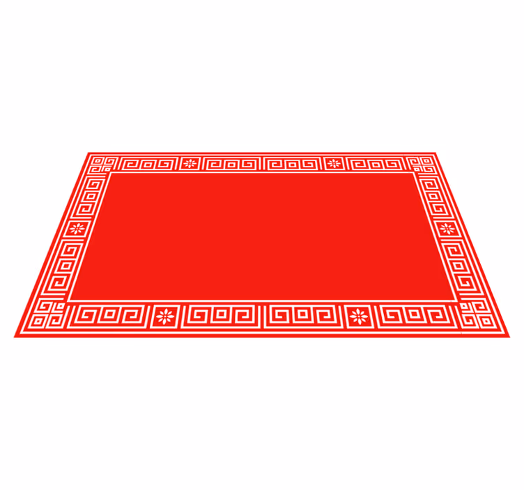 Alfombra vinílica roja diseño griego clásico - TenVinilo
