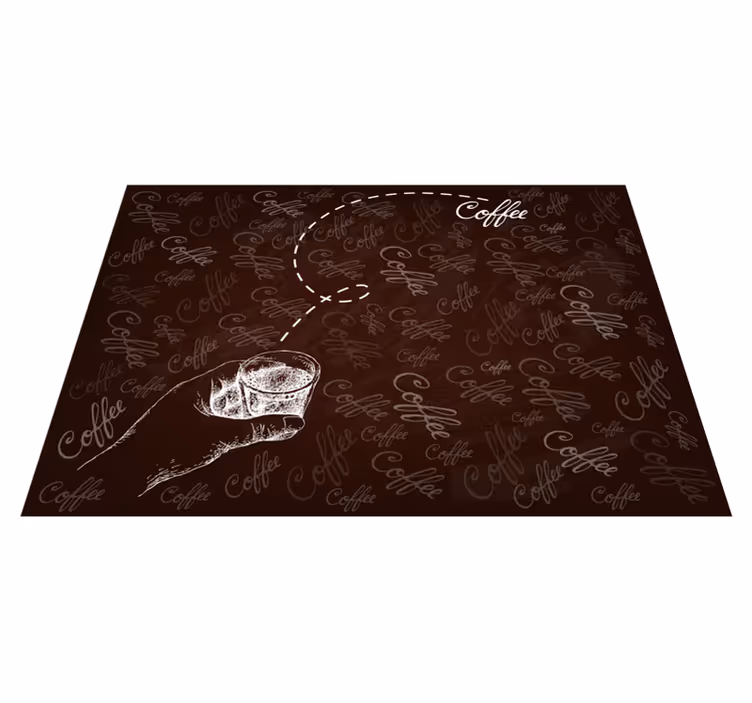 Alfombra vinílica frase motivo de bebida caligráfica - TenVinilo