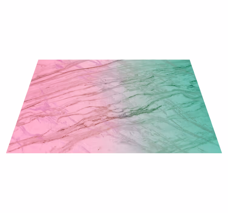 Alfombra vinílica imitación mármol color pastel rosa y verde - TenVinilo