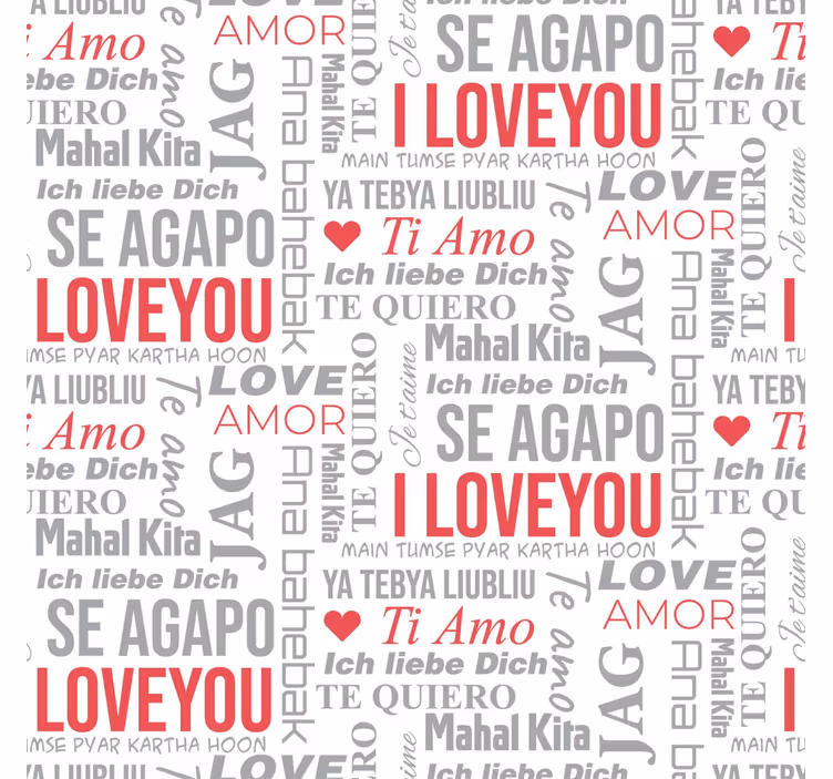 Papel tapiz letras i love you diferentes idiomas - TenVinilo