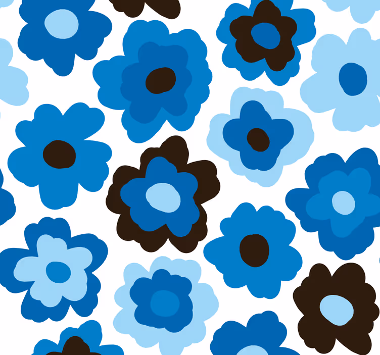 Papel tapiz flores amapola azul - TenVinilo