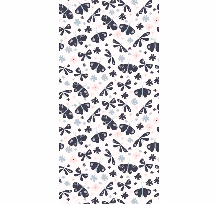 Papel tapiz mariposas patrones de lazos florales - TenVinilo