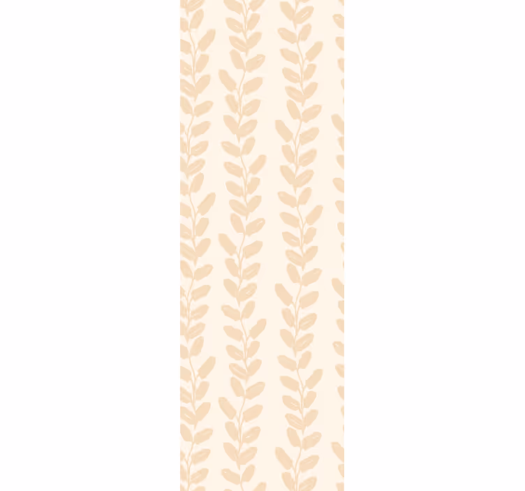 Papel tapiz hojas ramitas verticales beige - TenVinilo