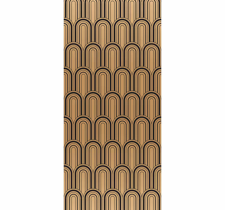 Papel tapiz geométrico diseño de patrón de arcos marrones - TenVinilo