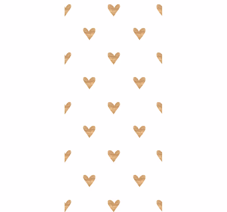 Papel tapiz infantil corazón dorado con fondo blanco - TenVinilo