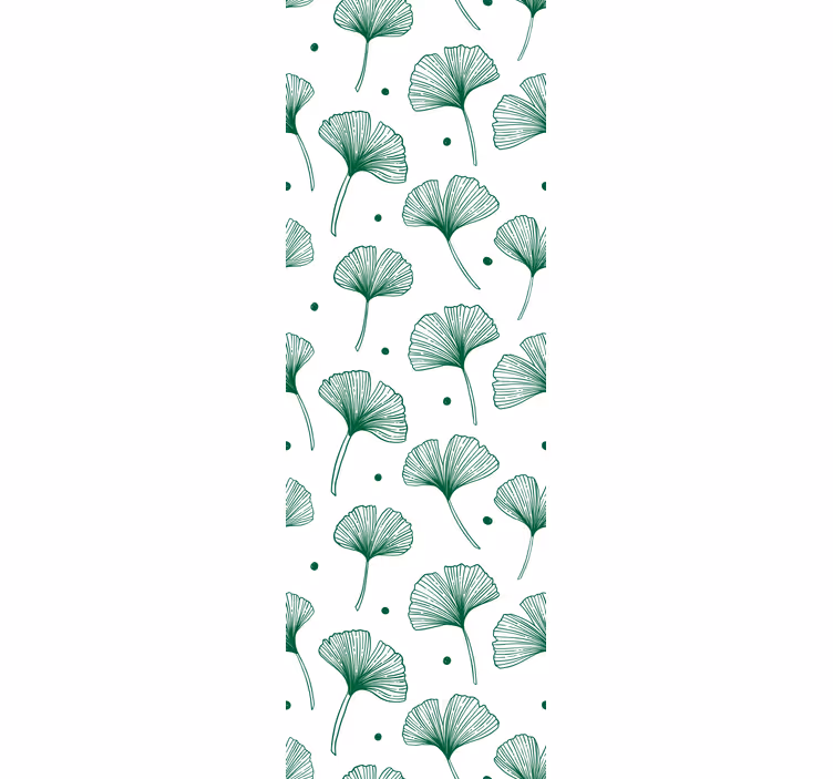Papel tapiz hojas ginkgo verde elegante - TenVinilo