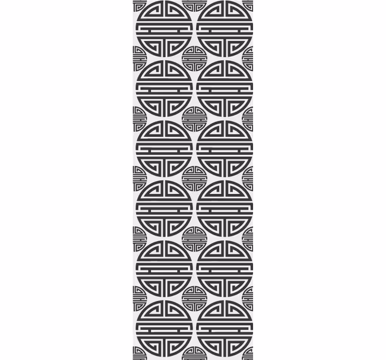 Papel tapiz círculos patrón tribal en blanco y negro - TenVinilo