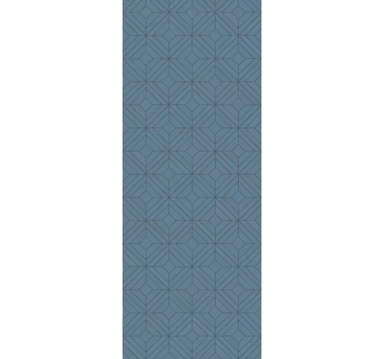 Papel tapiz geométrico líneas azules art déco - TenVinilo