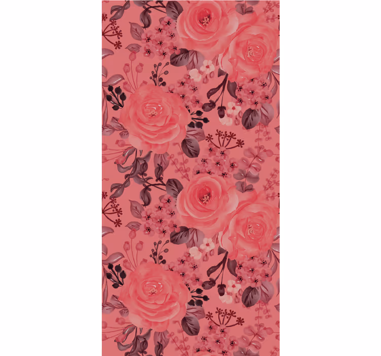 Papel tapiz flores rosa rosada florece - TenVinilo