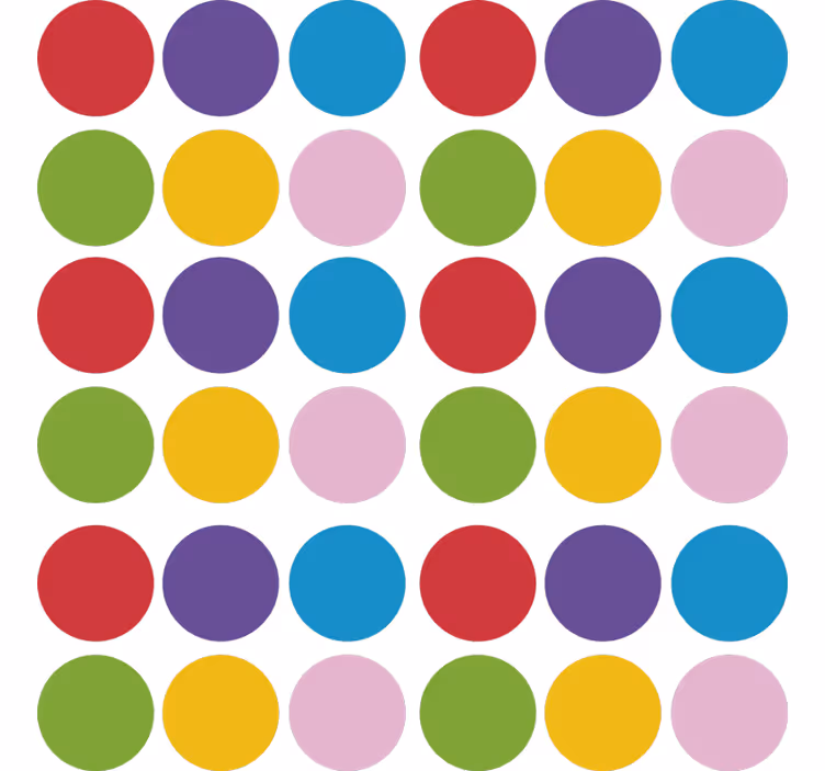 Papel tapiz geométrico círculos de colores sencillos - TenVinilo