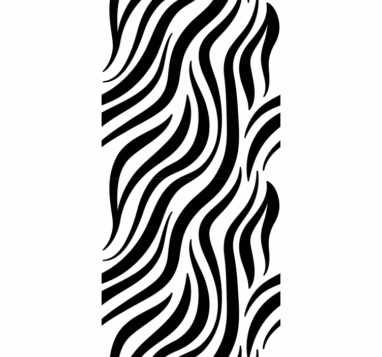Papel tapiz geométrico rayas de cebra en blanco y negro - TenVinilo