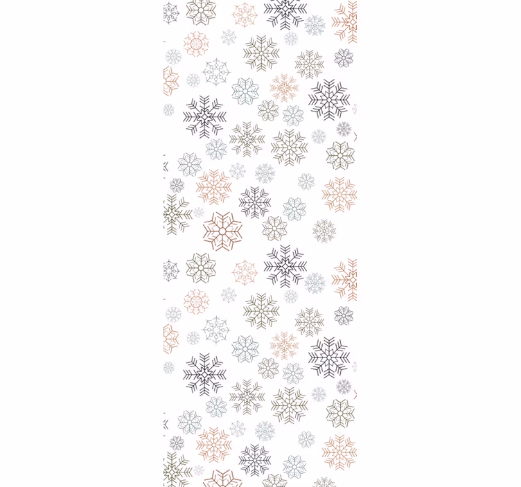 Papel tapiz navidad patrón de copos beige - TenVinilo