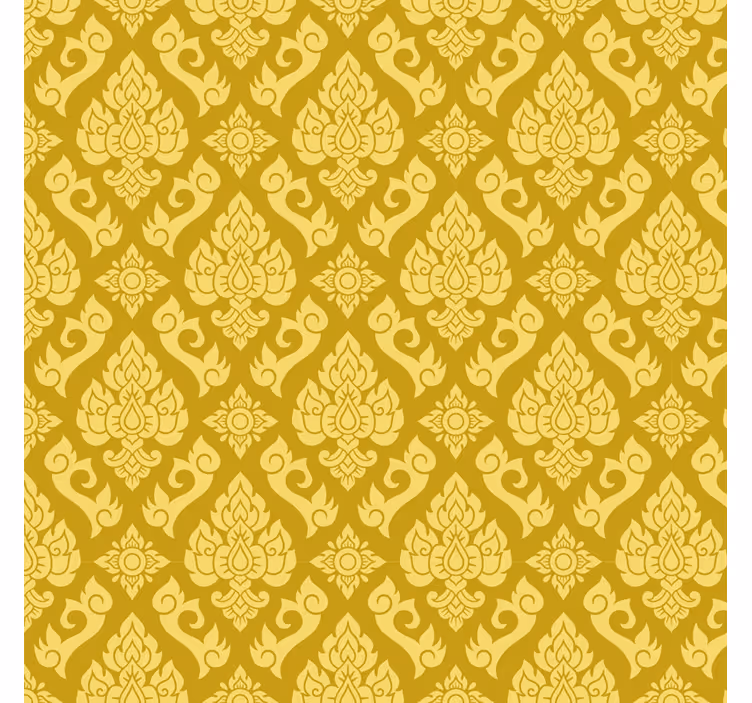 Papel tapiz ornamental con diseño floral intrincado - TenVinilo