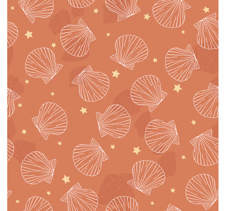 Papel tapiz ornamental fondo de patrón de conchas - TenVinilo