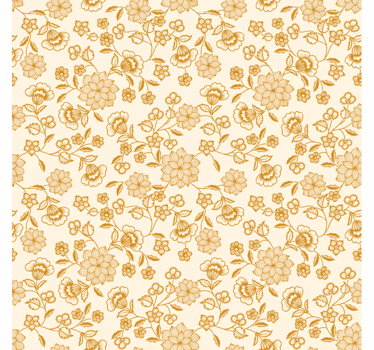 Papel tapiz para sala paisley floral naranja - TenVinilo