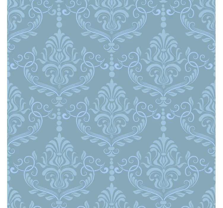 Papel tapiz para recámara barroco elegante azul - TenVinilo