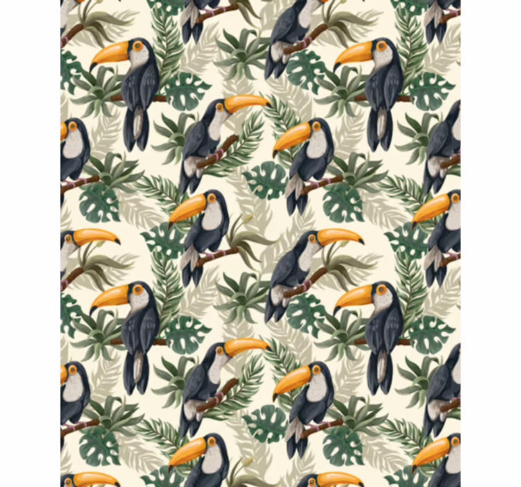Papel tapiz animales tucanes de la selva - TenVinilo