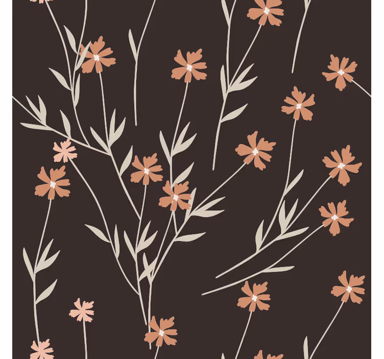 Papel tapiz textura flores marrones kallax - TenVinilo