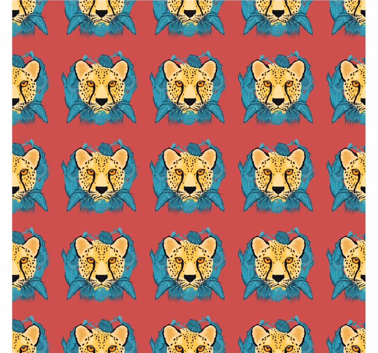 Papel tapiz textura gráfico de leopardo oriental - TenVinilo