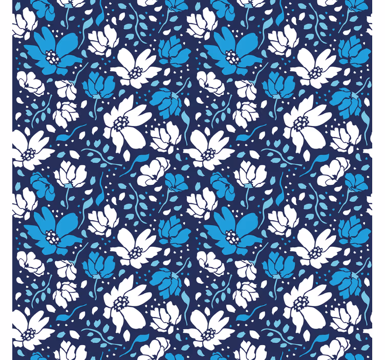 Papel tapiz textura margaritas blancas fondo azul - TenVinilo