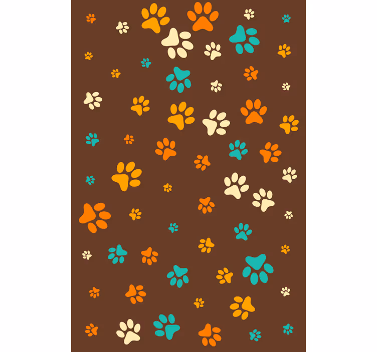 Papel tapiz animales huella de perro - TenVinilo