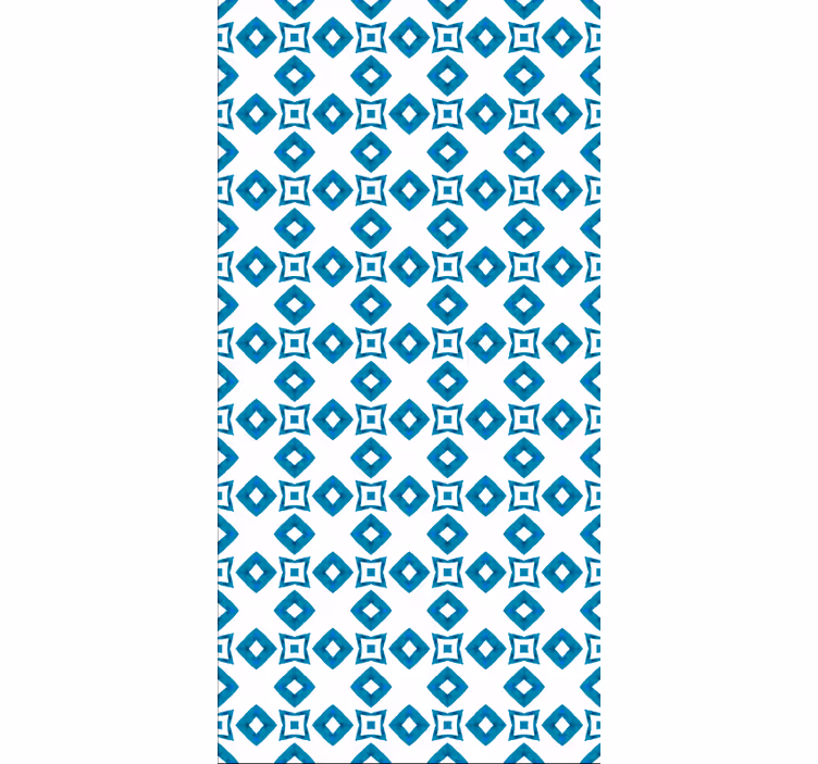 Papel tapiz pasillo diseño geométrico azul diamante - TenVinilo