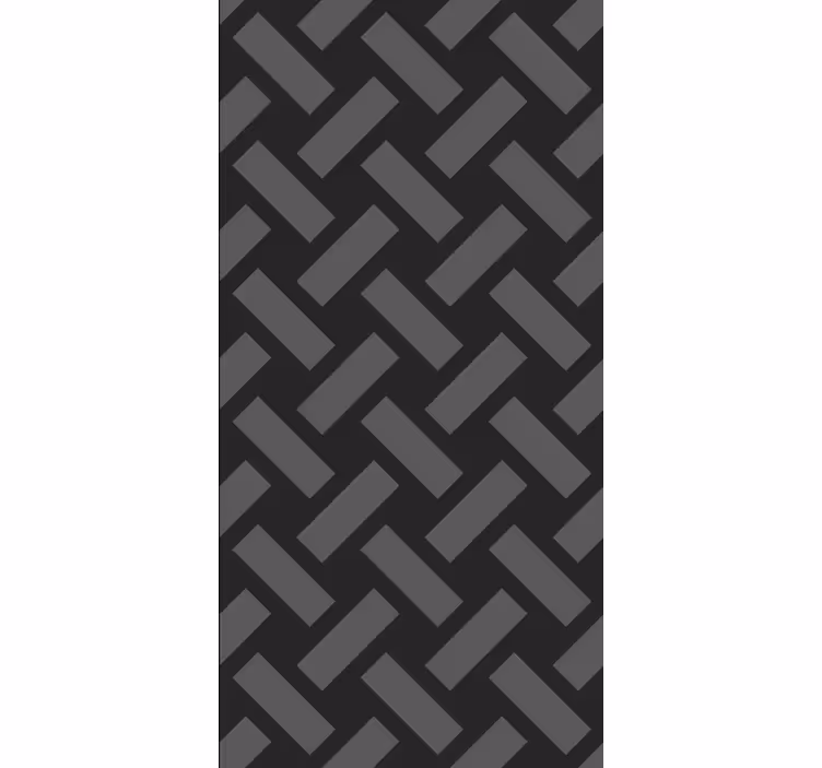 Papel tapiz pasillo patrón cuadrado negro geométrico - TenVinilo