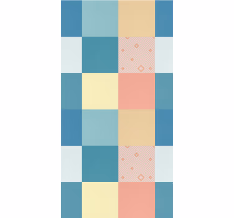 Papel tapiz comedor cuadrícula pastel geométrica - TenVinilo