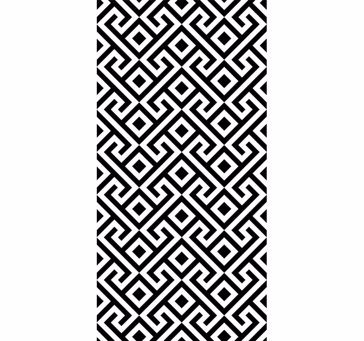 Papel tapiz geométrico patrón negro y blanco audaz - TenVinilo