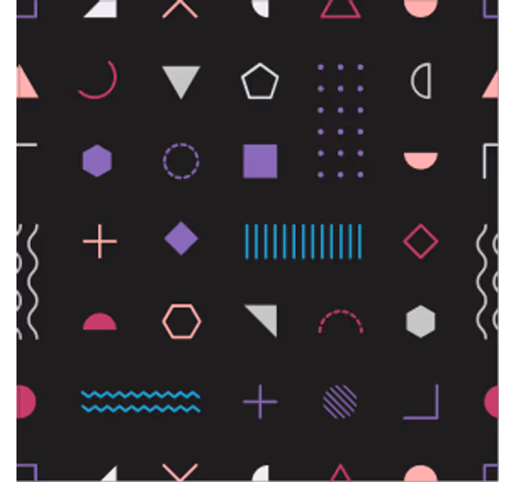 Papel tapiz geométrico formas divertidas - TenVinilo