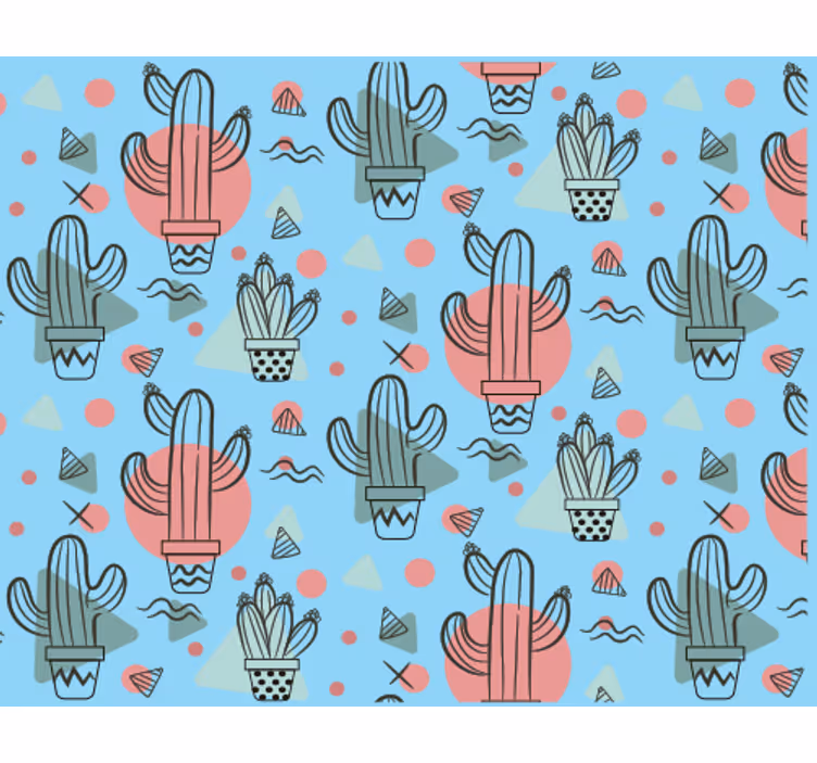 Papel tapiz naturaleza cactus en patrón - TenVinilo