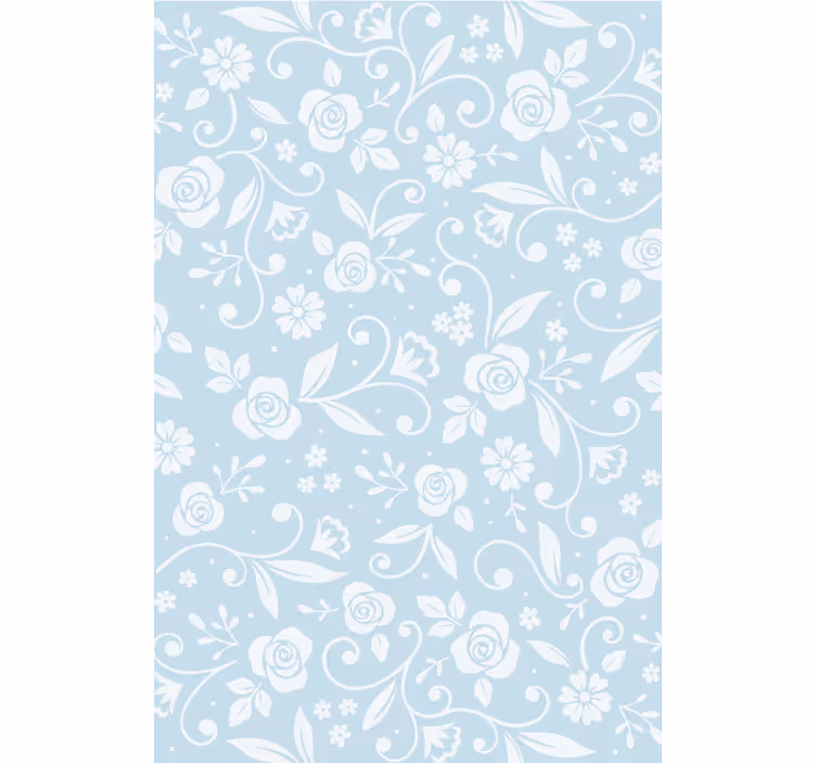 Papel tapiz naturaleza ornamento de flores azules - TenVinilo