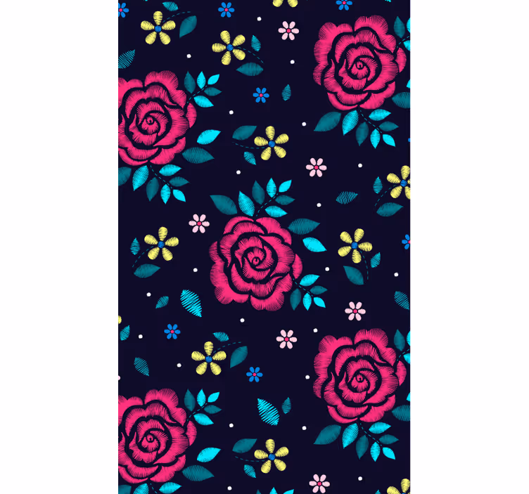 Papel tapiz naturaleza rosas oscuras - TenVinilo