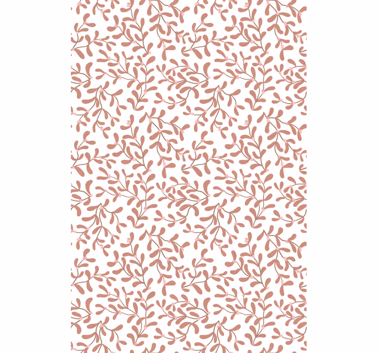 Papel tapiz naturaleza hojas pequeñas terracota - TenVinilo
