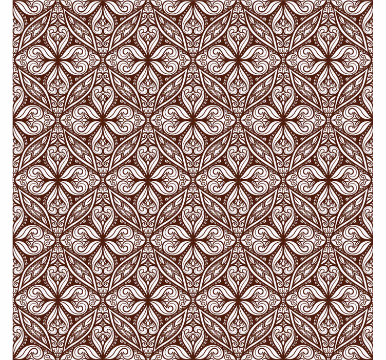 Papel tapiz vintage patrón floral marrón - TenVinilo