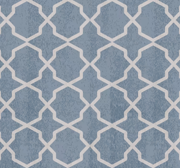 Papel tapiz azulejos motivo geométrico azul - TenVinilo