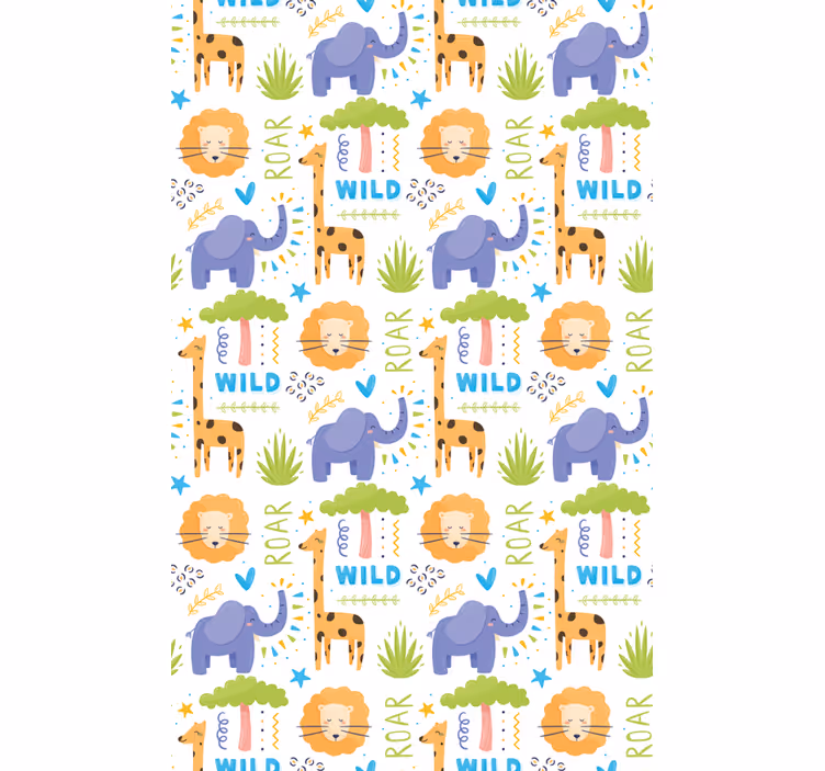 Papel tapiz infantil patrones de animales safari - TenVinilo
