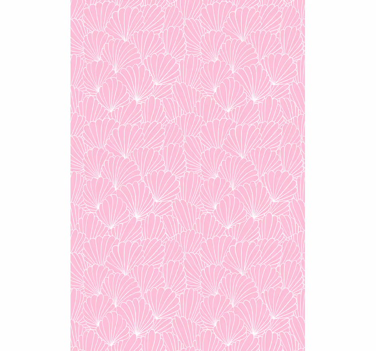 Papel tapiz infantil patrón de conchas rosas - TenVinilo
