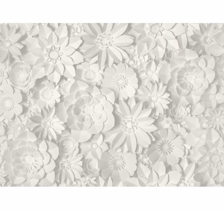 Papel tapiz para sala tapete floración blanca - TenVinilo